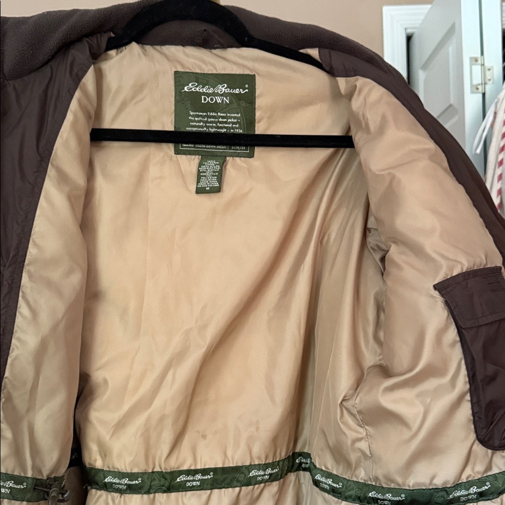 Eddie Bauer Dark Brown Puffer Coat quite luxury warm comfy preppy heritage vibes